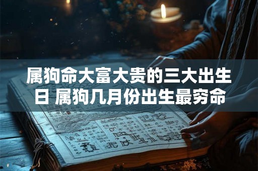 属狗命大富大贵的三大出生日 属狗几月份出生最穷命