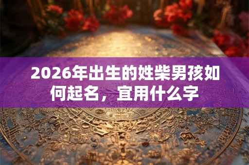 2026年出生的姓柴男孩如何起名，宜用什么字