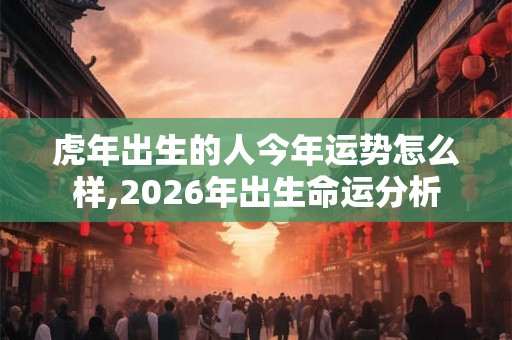虎年出生的人今年运势怎么样,2026年出生命运分析