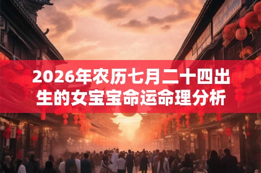 2026年农历七月二十四出生的女宝宝命运命理分析