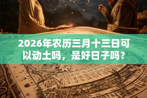 2026年农历三月十三日可以动土吗，是好日子吗？