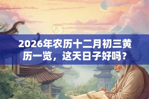 2026年农历十二月初三黄历一览，这天日子好吗？