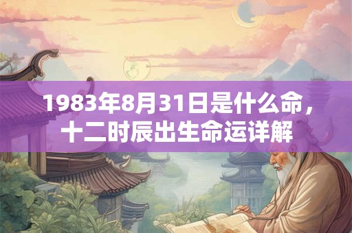 1983年8月31日是什么命，十二时辰出生命运详解