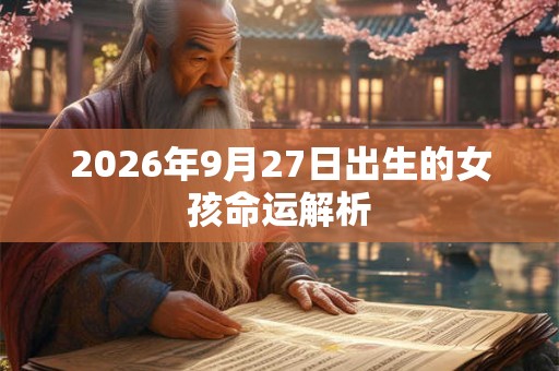 2026年9月27日出生的女孩命运解析