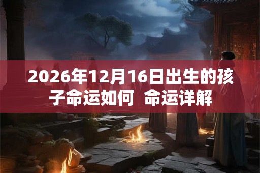2026年12月16日出生的孩子命运如何 命运详解 2026年12月16日出生的孩子命运如何 命运详解