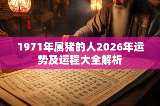 1971年属猪的人2026年运势及运程大全解析