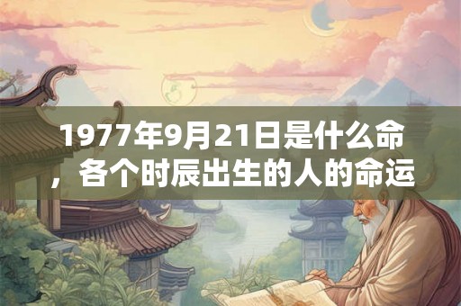 1977年9月21日是什么命，各个时辰出生的人的命运