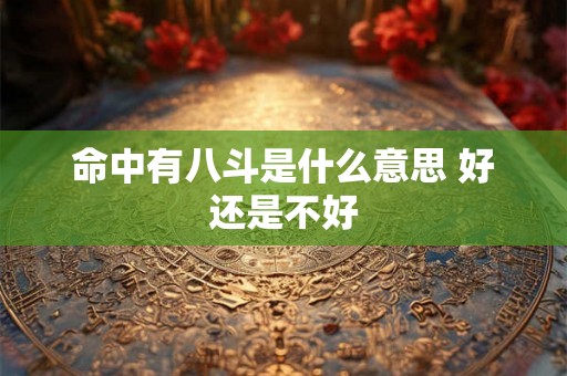 命中有八斗是什么意思 好还是不好