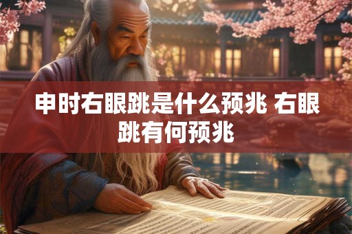 申时右眼跳是什么预兆 右眼跳有何预兆 申时右眼跳是什么预兆 右眼跳有何预兆