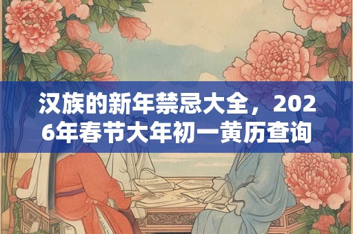 汉族的新年禁忌大全，2026年春节大年初一黄历查询！