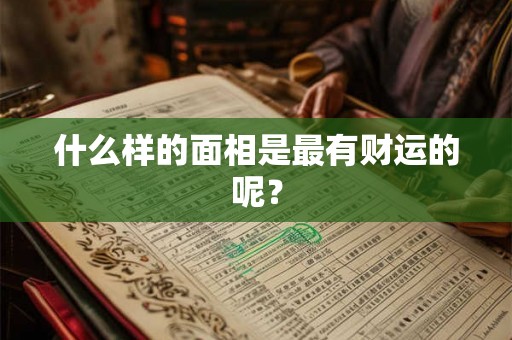 什么样的面相是最有财运的呢？