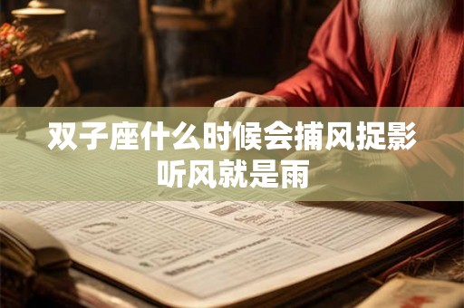 双子座什么时候会捕风捉影听风就是雨