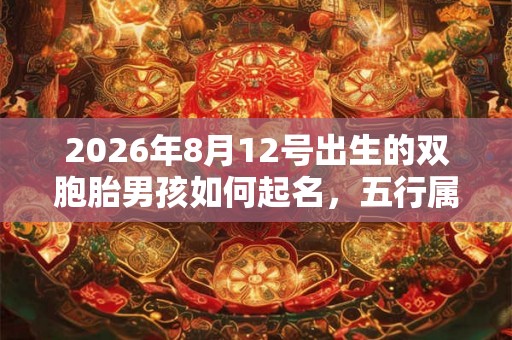2026年8月12号出生的双胞胎男孩如何起名，五行属什么