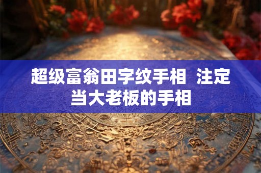 超级富翁田字纹手相  注定当大老板的手相