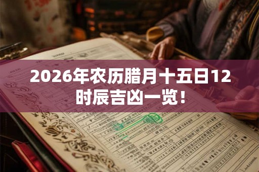 2026年农历腊月十五日12时辰吉凶一览！