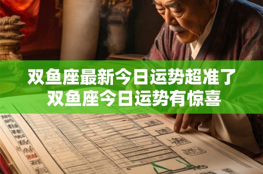 双鱼座最新今日运势超准了 双鱼座今日运势有惊喜