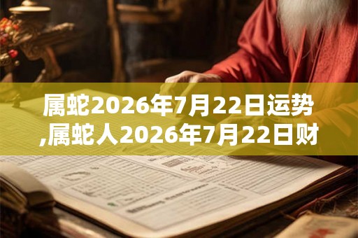 属蛇2026年7月22日运势,属蛇人2026年7月22日财运,生肖蛇2026年7月22日运势