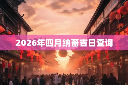 2026年四月纳畜吉日查询