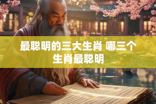 最聪明的三大生肖 哪三个生肖最聪明