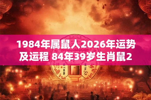 1984年属鼠人2026年运势及运程 84年39岁生肖鼠2026年每月运势