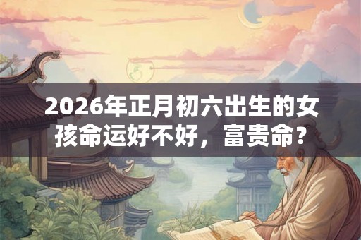 2026年正月初六出生的女孩命运好不好，富贵命？
