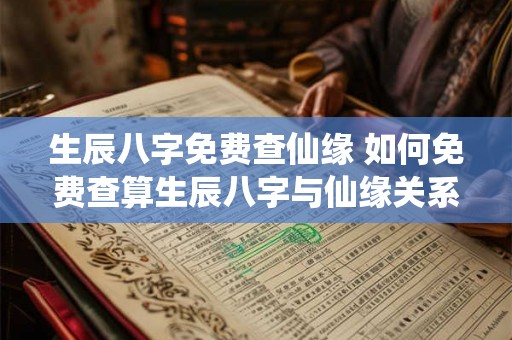 生辰八字免费查仙缘 如何免费查算生辰八字与仙缘关系 生辰八字免费查仙缘 如何免费查算生辰八字与仙缘关系