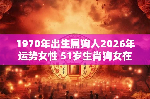 1970年出生属狗人2026年运势女性 51岁生肖狗女在2026年运气如何 1970年出生属狗人2026年运势女性 51岁生肖狗女在2026年运气如何