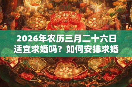 2026年农历三月二十六日适宜求婚吗？如何安排求婚