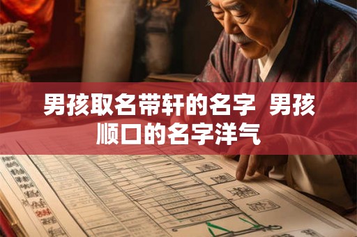 男孩取名带轩的名字  男孩顺口的名字洋气