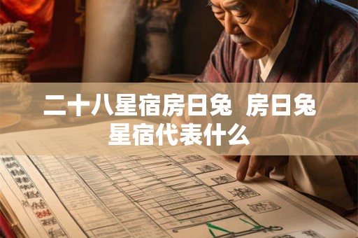 二十八星宿房日兔  房日兔星宿代表什么