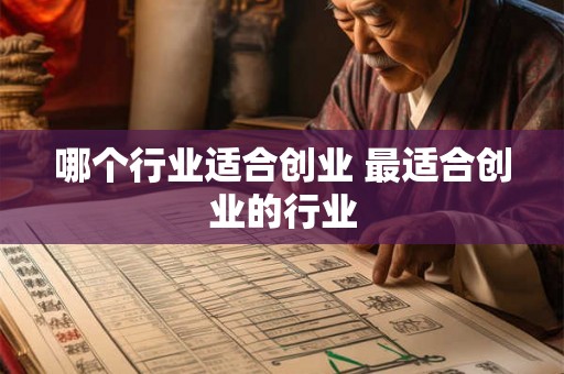 哪个行业适合创业 最适合创业的行业