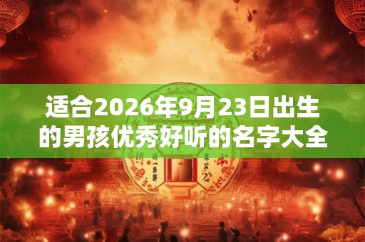 适合2026年9月23日出生的男孩优秀好听的名字大全 适合2026年9月23日出生的男孩优秀好听的名字大全