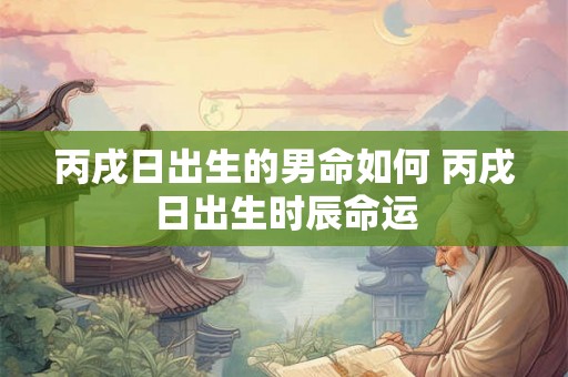 丙戌日出生的男命如何 丙戌日出生时辰命运
