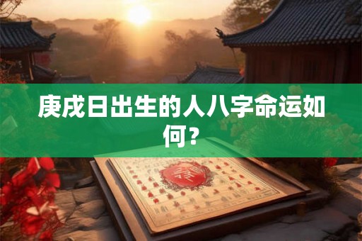 庚戌日出生的人八字命运如何？