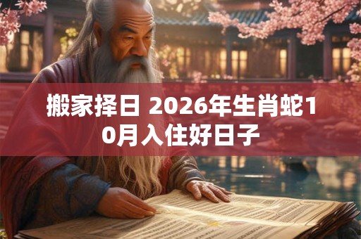 搬家择日 2026年生肖蛇10月入住好日子