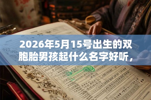 2026年5月15号出生的双胞胎男孩起什么名字好听，五行属什么
