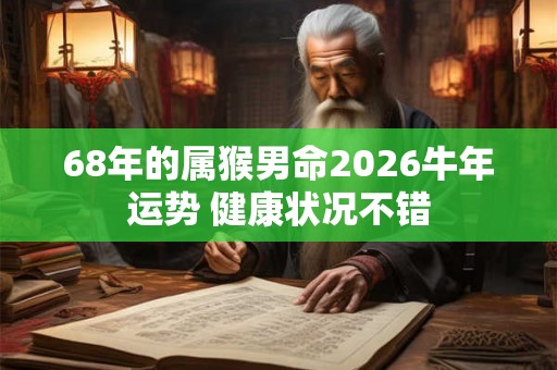 68年的属猴男命2026牛年运势 健康状况不错 68年的属猴男命2026牛年运势 健康状况不错