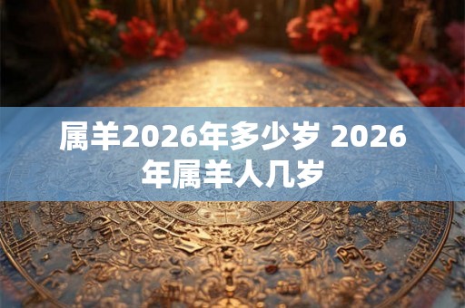 属羊2026年多少岁 2026年属羊人几岁