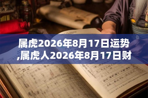 属虎2026年8月17日运势,属虎人2026年8月17日财运,生肖虎2026年8月17日运势
