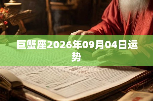 巨蟹座2026年09月04日运势