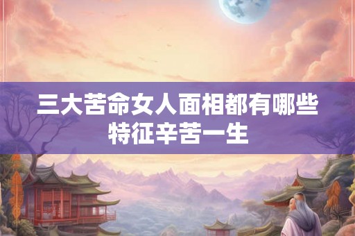 三大苦命女人面相都有哪些特征辛苦一生