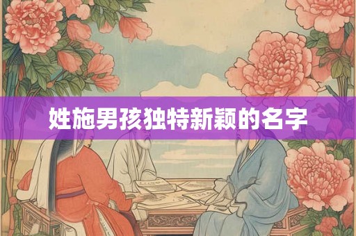 姓施男孩独特新颖的名字