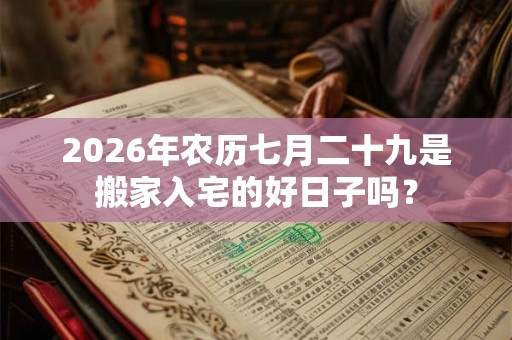 2026年农历七月二十九是搬家入宅的好日子吗？