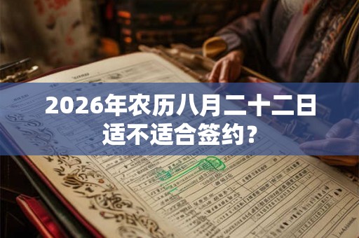 2026年农历八月二十二日适不适合签约？