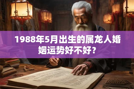 1988年5月出生的属龙人婚姻运势好不好？