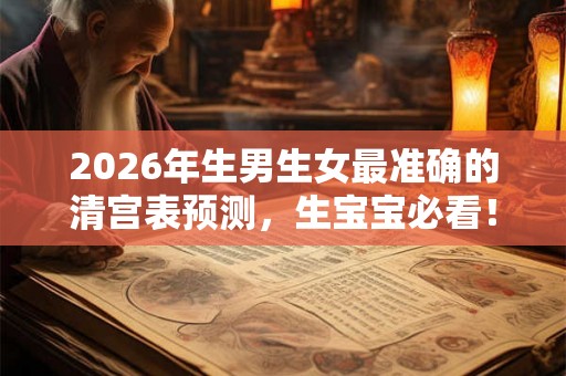 2026年生男生女最准确的清宫表预测，生宝宝必看！