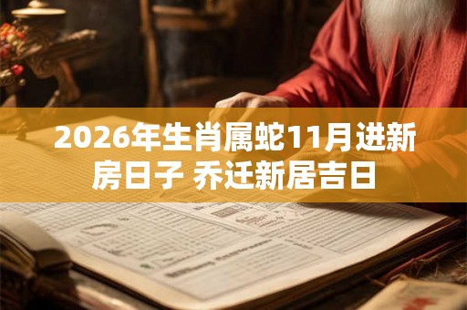 2026年生肖属蛇11月进新房日子 乔迁新居吉日