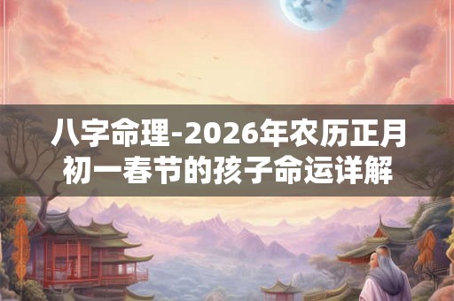 八字命理-2026年农历正月初一春节的孩子命运详解