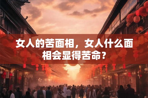 女人的苦面相,女人什么面相会显得苦命? 女人的苦面相,女人什么面相会显得苦命?