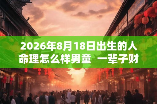 2026年8月18日出生的人命理怎么样男童  一辈子财运好不好